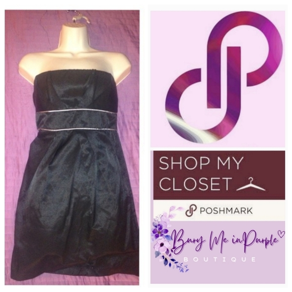 STRAPLESS BLACK DRESS - Picture 1 of 5